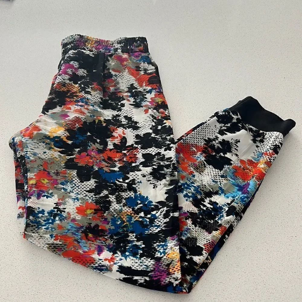 Aqua Faux Silk Joggers 